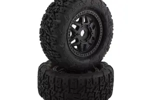 METHOD- RC MTD1200  Method RC Terraform Belted Pre-Mount 1/7 & 1/8 Short Course Tires (Black) (2) w/Switch 17mm Hex Wheels