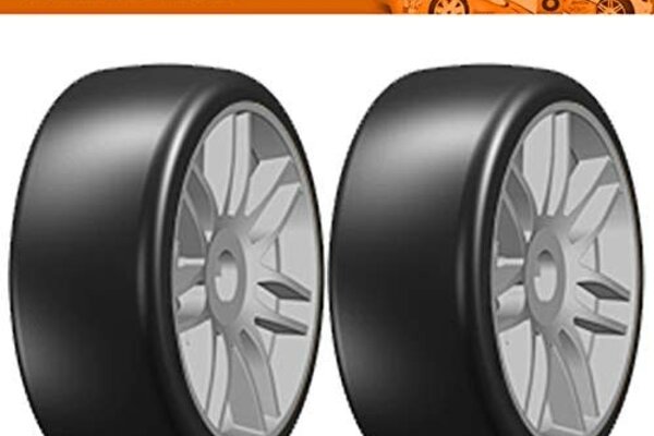 GRP GRPGTK02-S01 GRP GT - TO2 Slick Belted Pre-Mounted 1/8 Buggy Tires (Silver) (2) (S1)