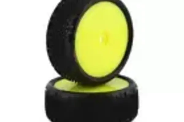 J Concepts JCO3182-201011   JConcepts Pin Swag 2.2" Pre-Mounted 4WD Front Buggy Carpet Tires (Yellow) (2) (Pink) w/12mm Hex