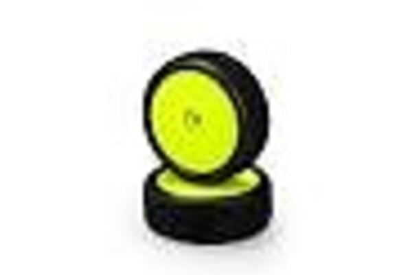 J Concepts JCO4085-2211 JConcepts Mini-B Fuzz Bite Pre-Mounted Front Tires (Yellow) (2) (Pink)