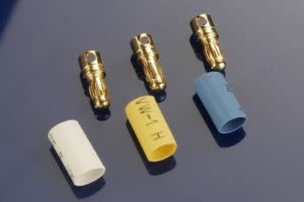 Traxxas 3342 Bullet connectors, male, 3.5mm (3)/ heat shrink