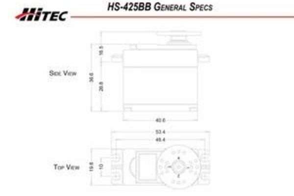 Hitec HRC31425S   HS-425BB Pro BB Servo .16sec/57oz @ 6.0v