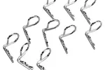 Hot Racing HRAAC01B08  Hot Racing 90 Degree Bend Body Clips (10) (Silver)