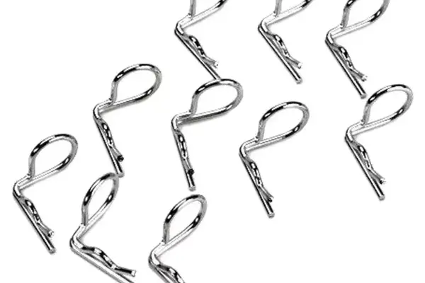 Hot Racing HRAAC01B08  Hot Racing 90 Degree Bend Body Clips (10) (Silver)