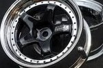 DS RACING DSC-DE-014  DS Racing Drift Element 5 Spoke Drift Wheels (Black & Chrome w/Black Rivets) (2) (Adjustable Offset) w/12mm Hex