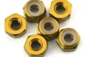 175rc 175-17517   175RC Lightweight Aluminum M3 Lock Nuts (Gold) (6)
