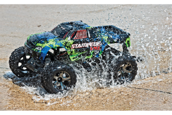 Traxxas 36076-4-GRN Stampede® VXL:  1/10 Scale Monster Truck with TQi™ Traxxas Link™ Enabled 2.4GHz Radio System & Traxxas Stability Management (TSM)®
