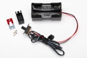 Traxxas 3170X    Battery holder, 4-cell / on-off switch