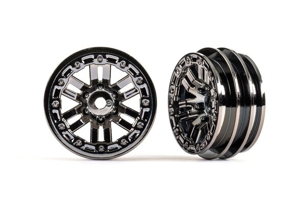 Traxxas 9768-BLKCR Wheels, 1.0" (black chrome) (2)
