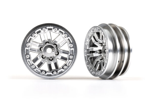 Traxxas 9768-SATIN Wheels, 1.0" (satin chrome) (2)