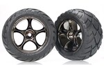 Traxxas 2478A Tires & wheels, assembled (Tracer 2.2" black chrome wheels, Anaconda® 2.2" tires with foam inserts) (2) (Bandit rear)