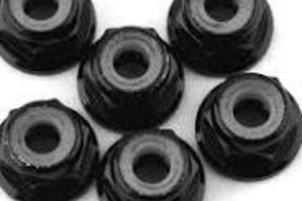 175rc 175-17500  175RC Lightweight Aluminum M3 Flanged Lock Nuts (Black) (6)