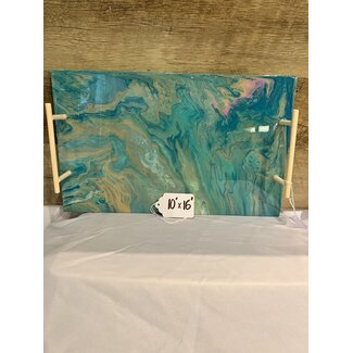 Perfectly Painted LH021 Pour Painted Tray Rectangle