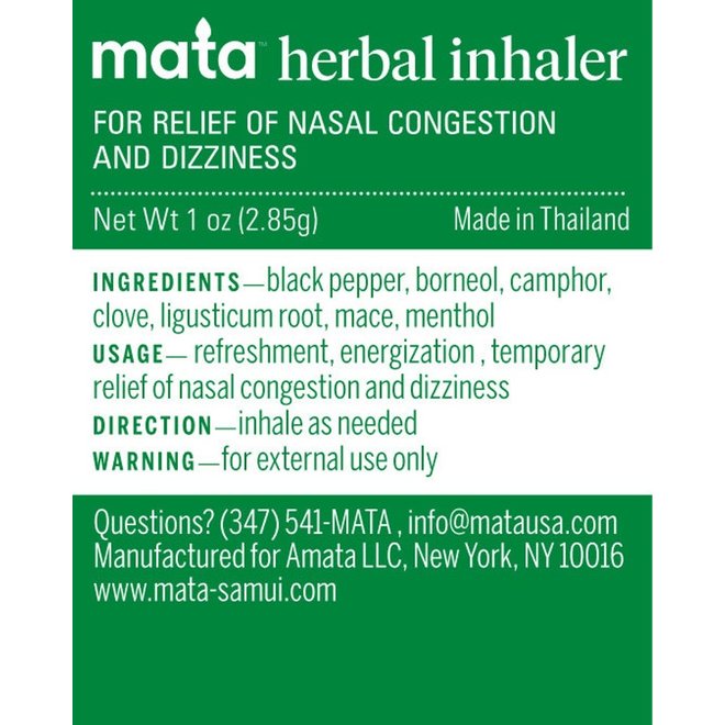 Natural Herbal Inhaler for Nasal Congestion