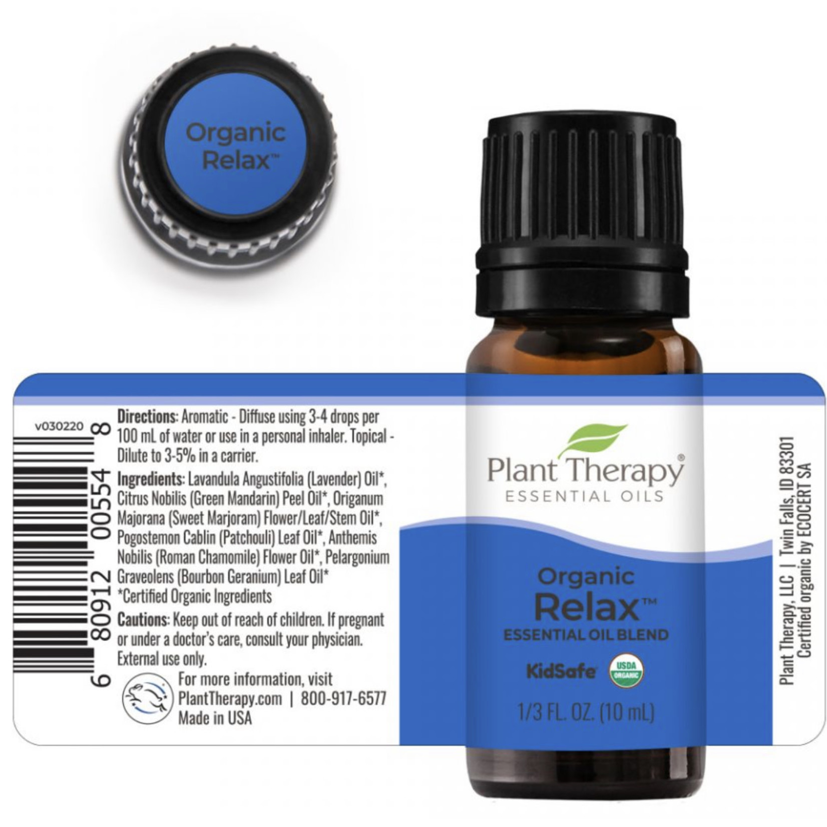 Plant Therapy Organic Relax Essential Oil Blend