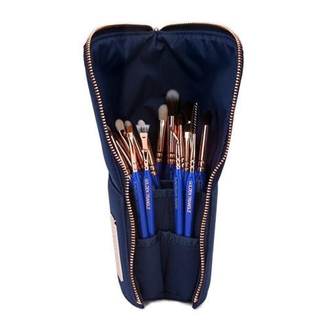 GOLDEN TRIANGLE EYES ONLY COMPLETE 15PC. BRUSH SET WITH POUCH