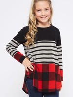 GtoG Girls Tartan Plaid Sweater
