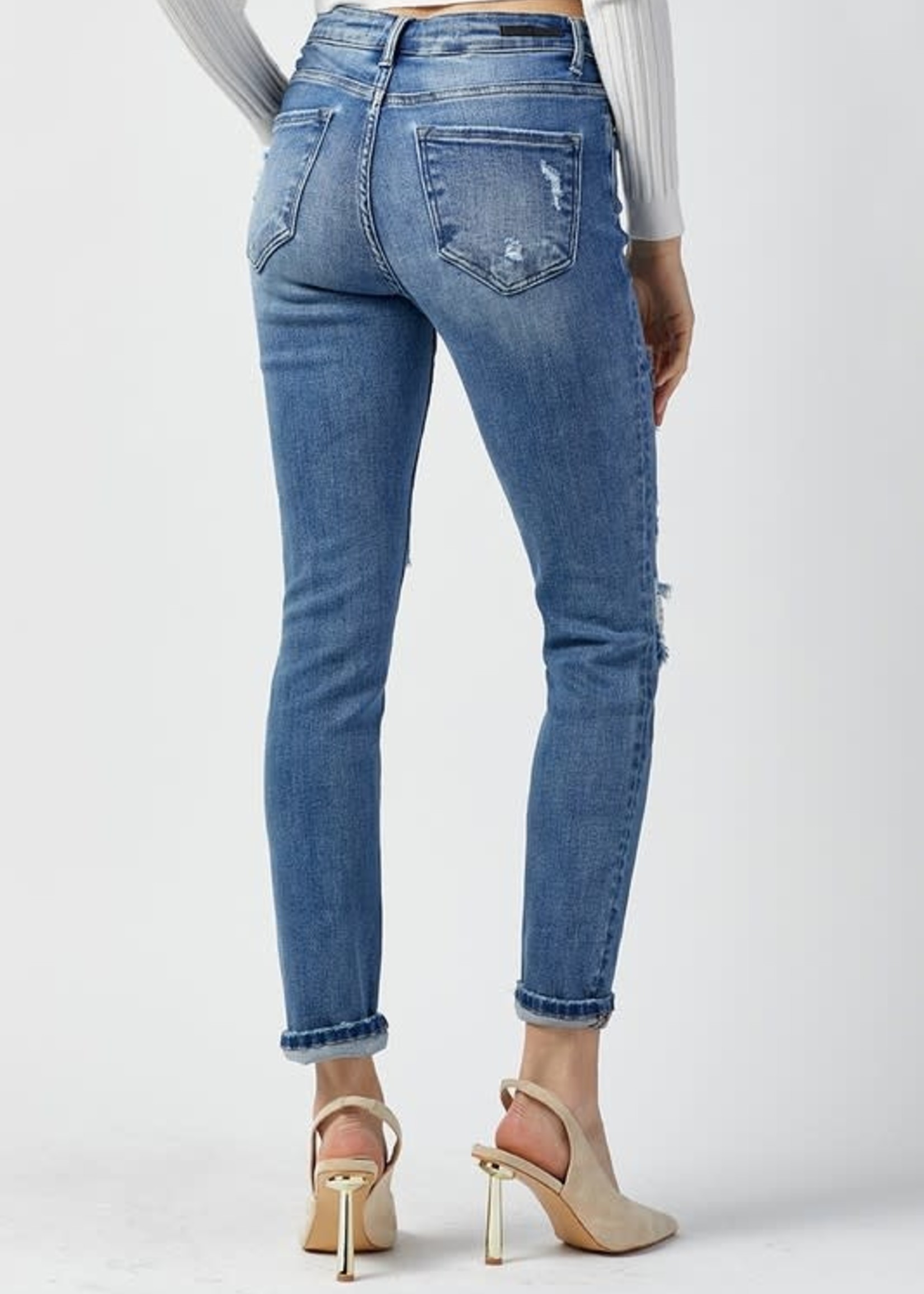 Mid Rise Button Fly Vintage Skinny 