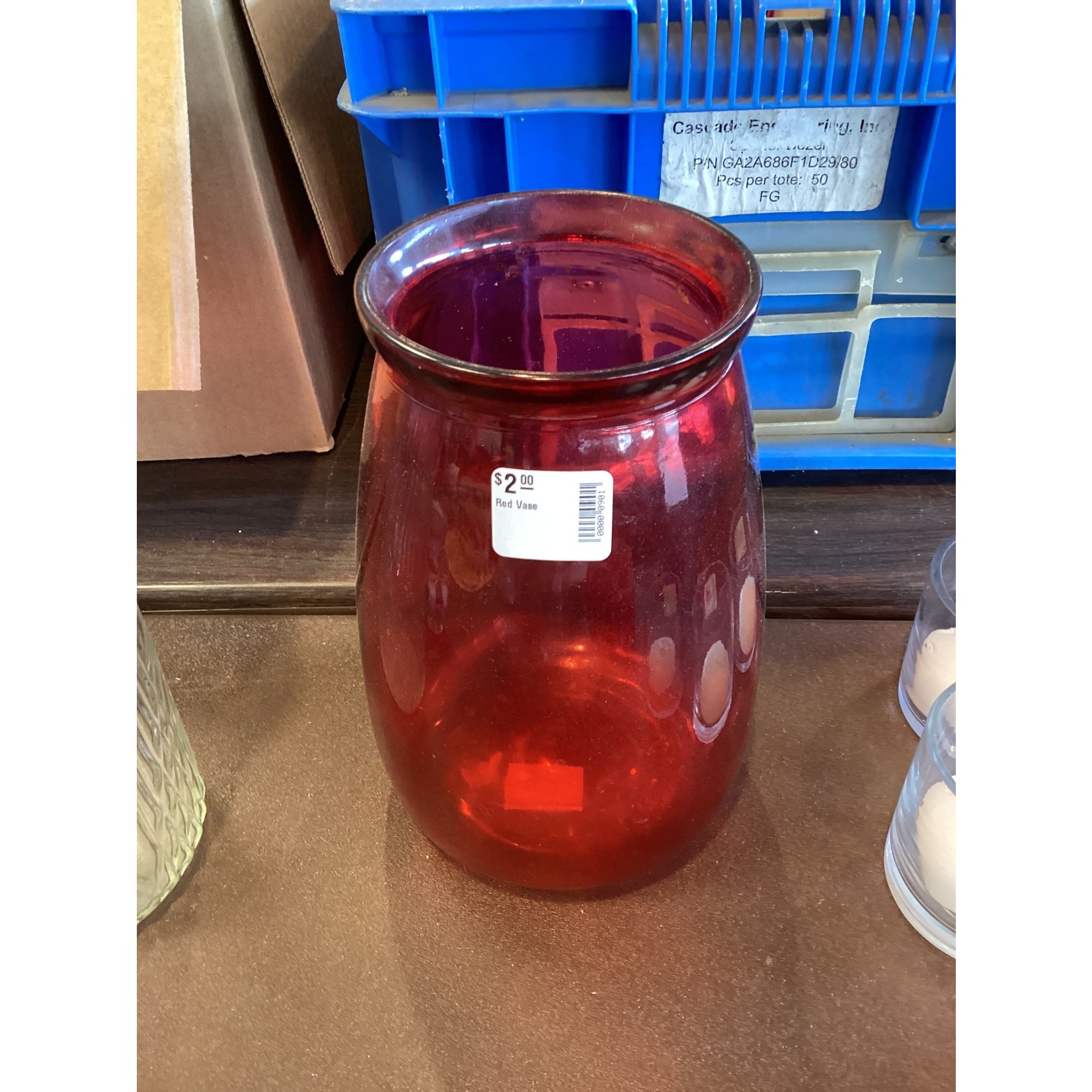 Large Red Vase