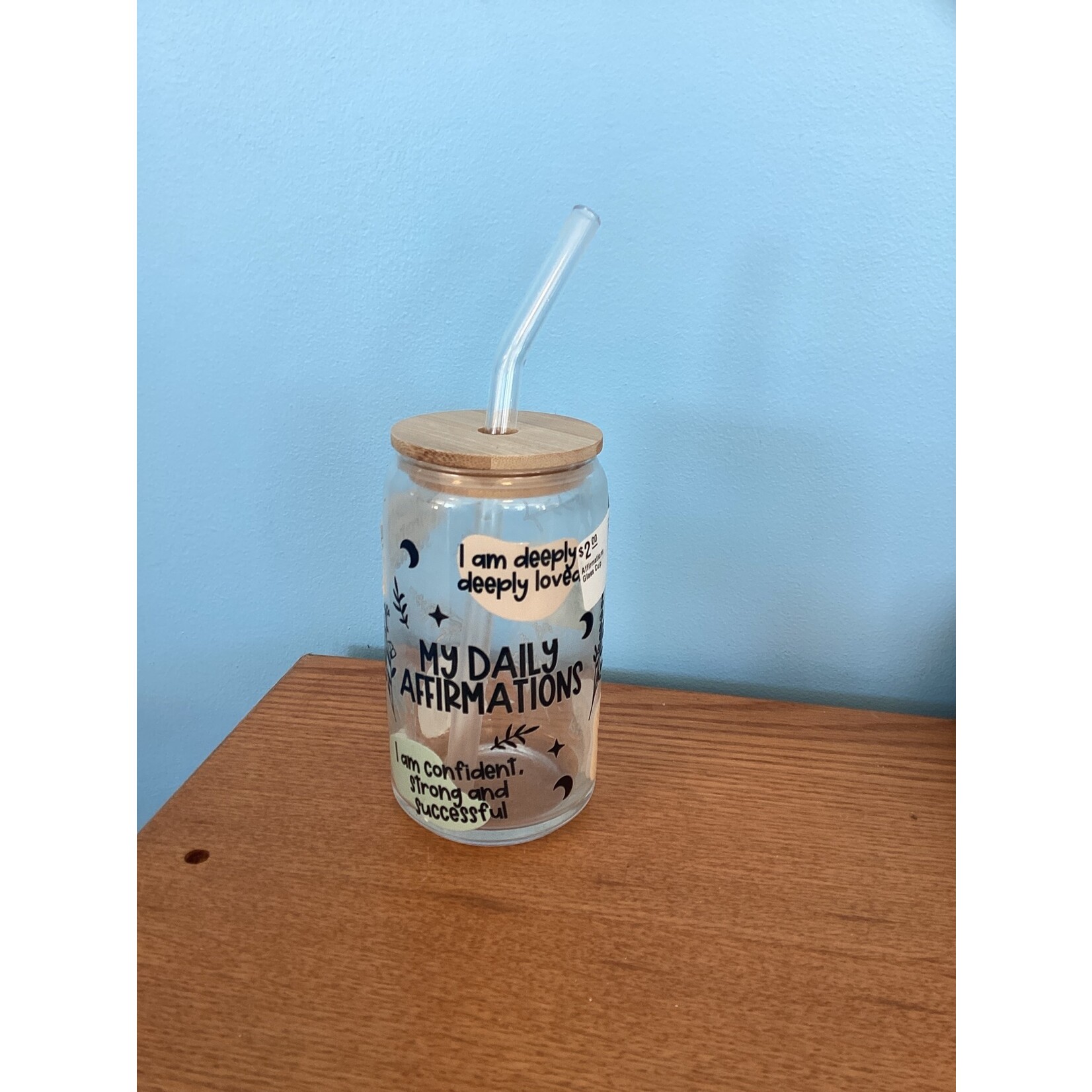 Affirmations Glass Cup