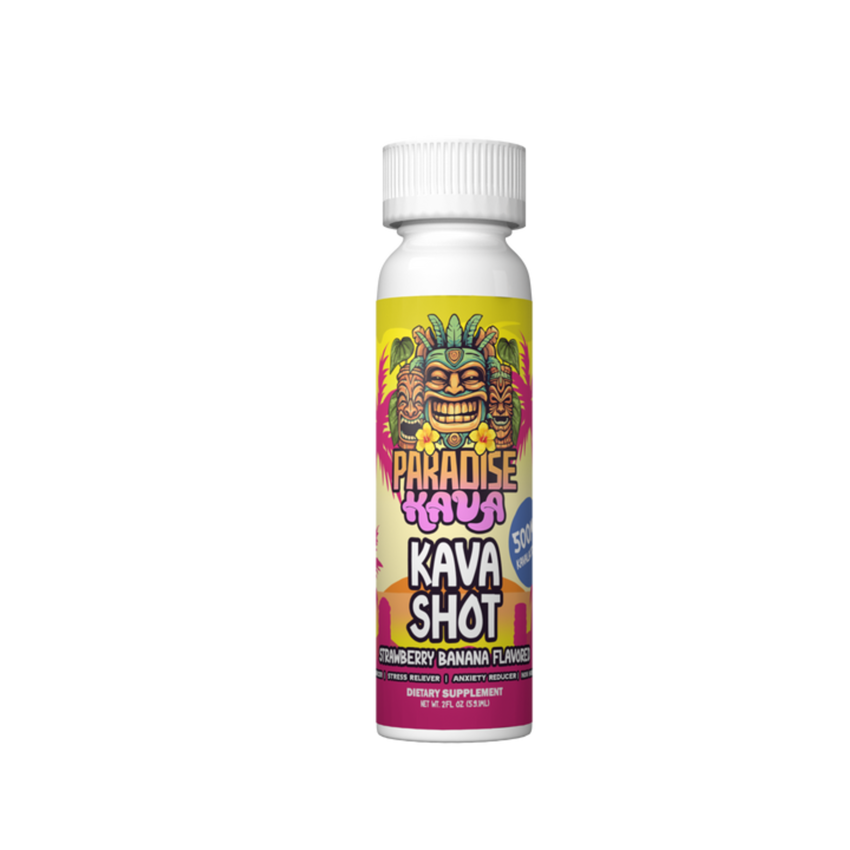 Shots | Paradise Kava | 500 mg | Strawberry Banana |single
