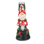 10" Christmas Mushroom Elf Bong with Flower Bowl