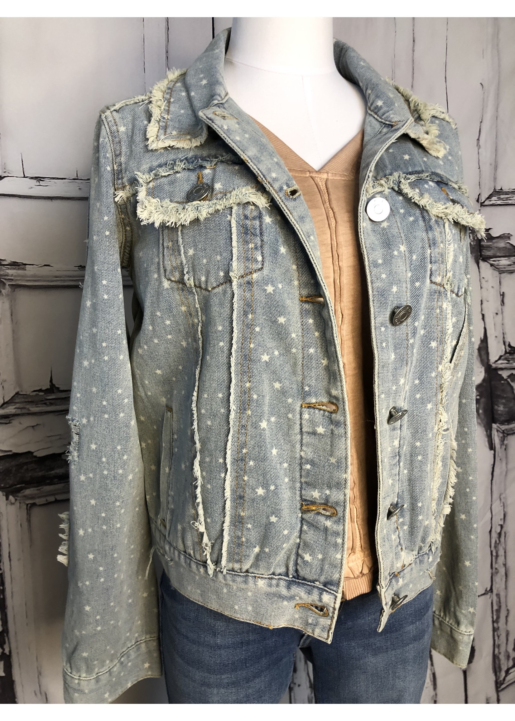 fringe blue jean jacket