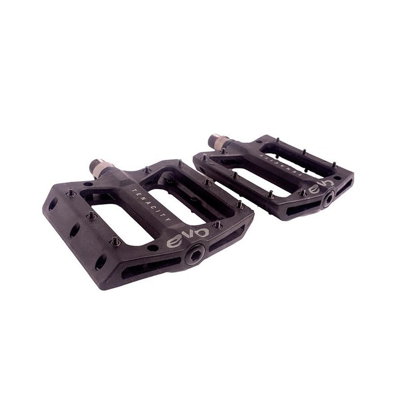 EVO Tenacity, Platform Pedals, Body: Nylon, Spindle: Cr-Mo, 9/16'', Black, Pair