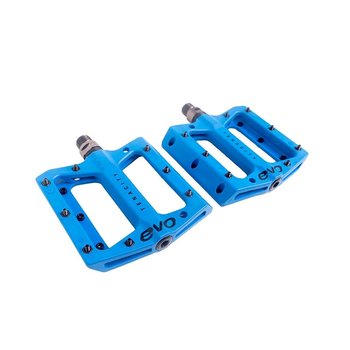 EVO Tenacity, Platform Pedals, Body: Nylon, Spindle: Cr-Mo, 9/16'', Blue, Pair