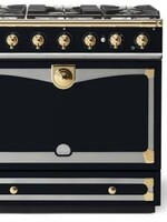 LACORNUE 36 Inch Freestanding Gas Range with 5 Elements,  Dark Navy Blue with Stainless Steel & Polished Brass Trim
