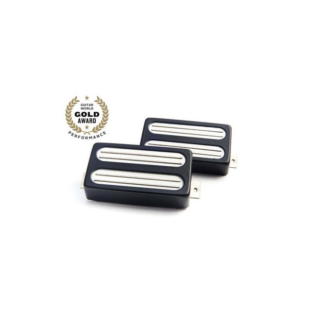 Bare Knuckle Impulse Humbucker Pickup Set - White & Black Radiator Cover