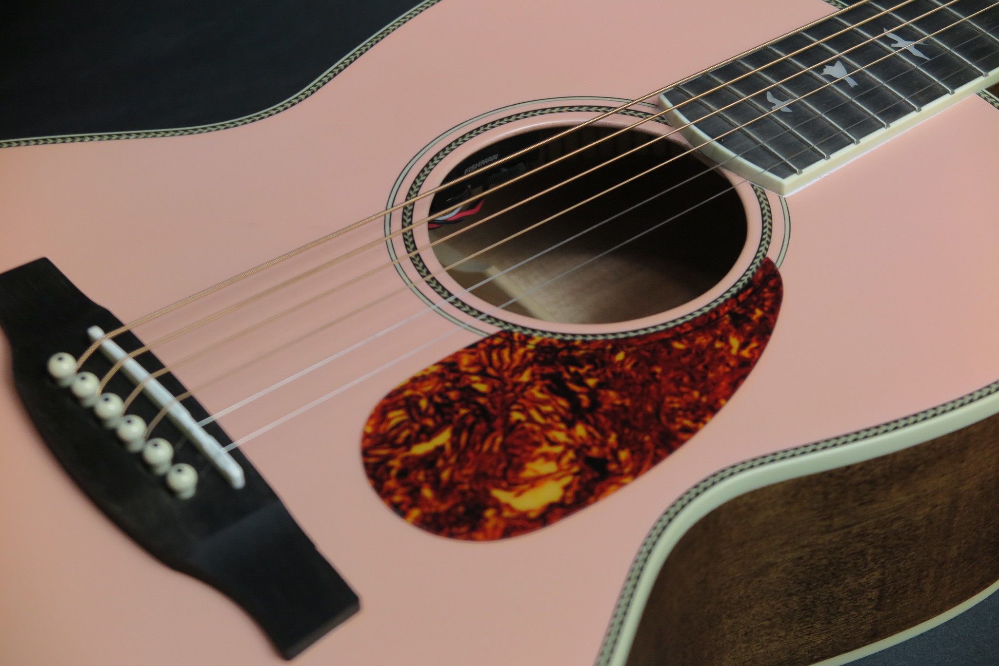 PRS SE P20E Parlor Acoustic Electric Guitar - Limited Edition - Pink Lotus-7