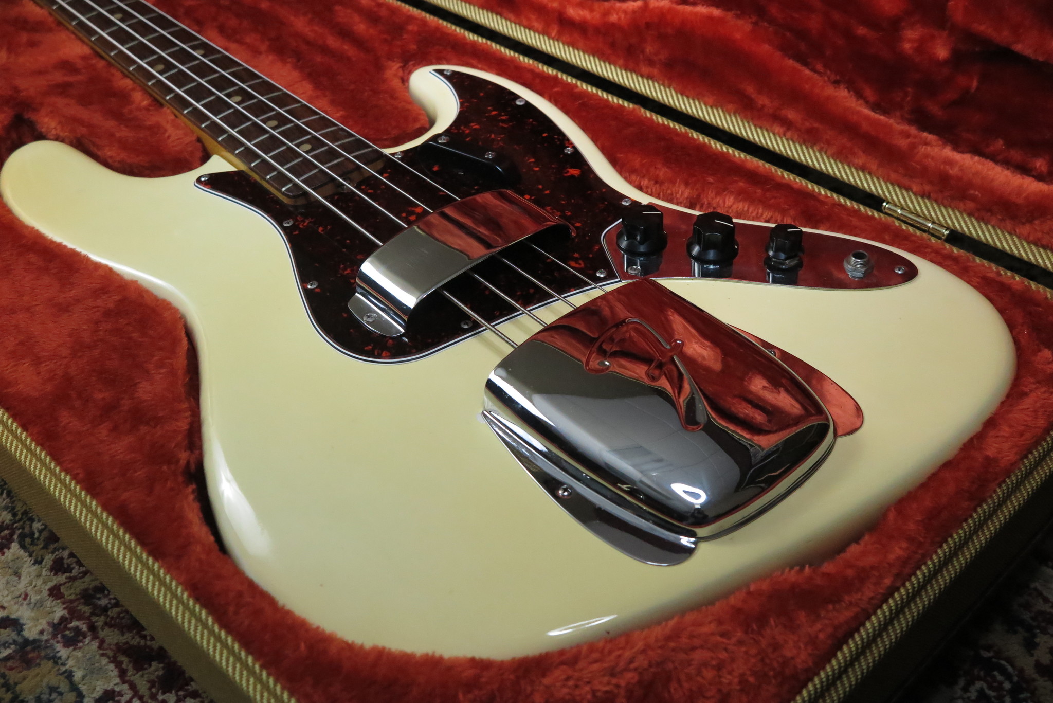 1965 Fender Jazz Bass Olympic White Refinished (Used)-8