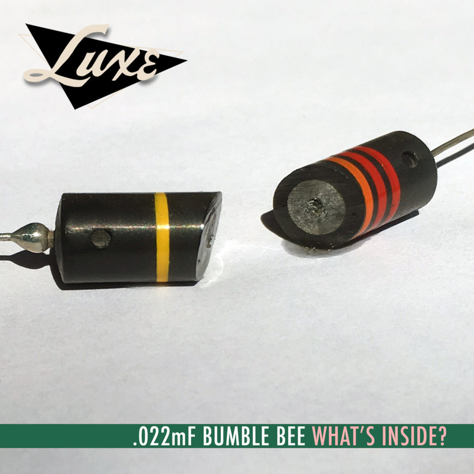 Luxe Radio Luxe 1956-1960 Matched Pair of Luxe Oil-Filled .022mF Bumblebee Capacitors