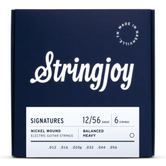 Stringjoy Signatures | Balanced Heavy Gauge (12-56) Nickel Wound Electric Guitar Strings