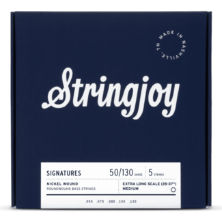 Stringjoy Stringjoy SJ-BA50130LS Medium Gauge (50-130) 5 String Long Scale Nickel Wound Bass Guitar Strings
