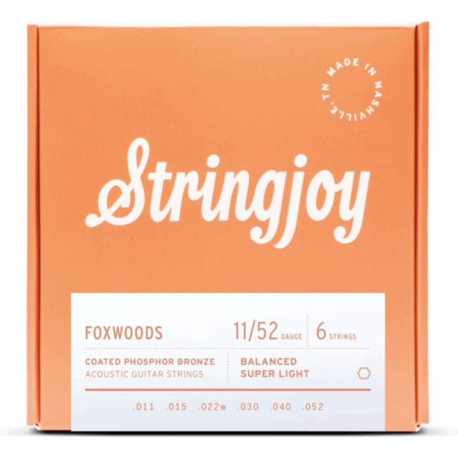 Stringjoy Foxwoods | Super Light Gauge (11-52) Coated Phosphor Bronze Acoustic Guitar Strings