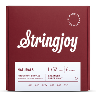 Stringjoy Stringjoy Naturals SJ-NB1152 | Super Light Gauge (11-52) Phosphor Bronze Acoustic Guitar Strings