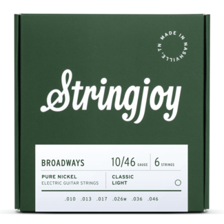 Stringjoy Stringjoy Broadways SJ-BR1046 | Classic Light Gauge (10-46) Pure Nickel Electric Guitar Strings