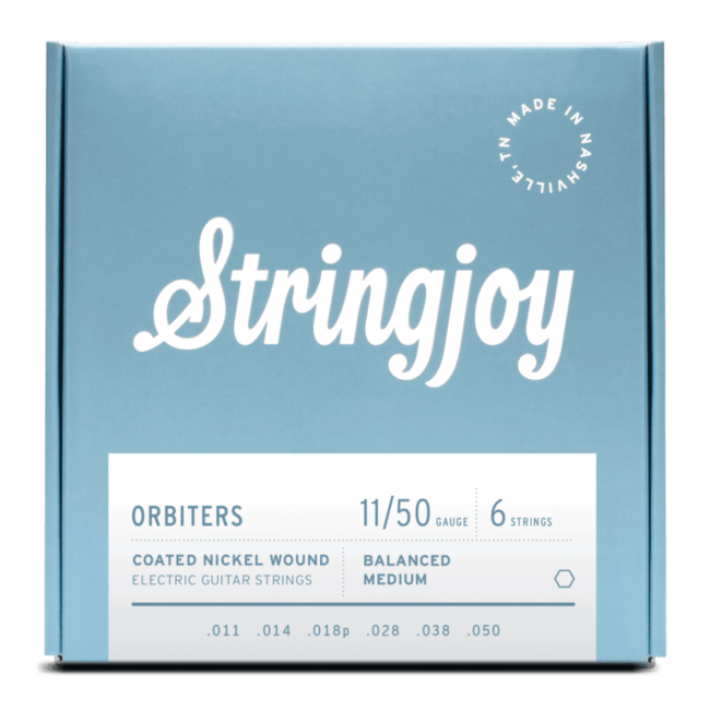 Stringjoy Orbiters | Balanced Medium Gauge (11-50) Coated Nickel Wound Electric Guitar Strings