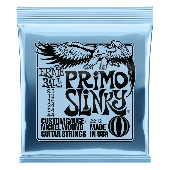 Ernie Ball 2212 Primo Slinky Nickel Wound Electric Guitar Strings - 9.5-44 Gauge