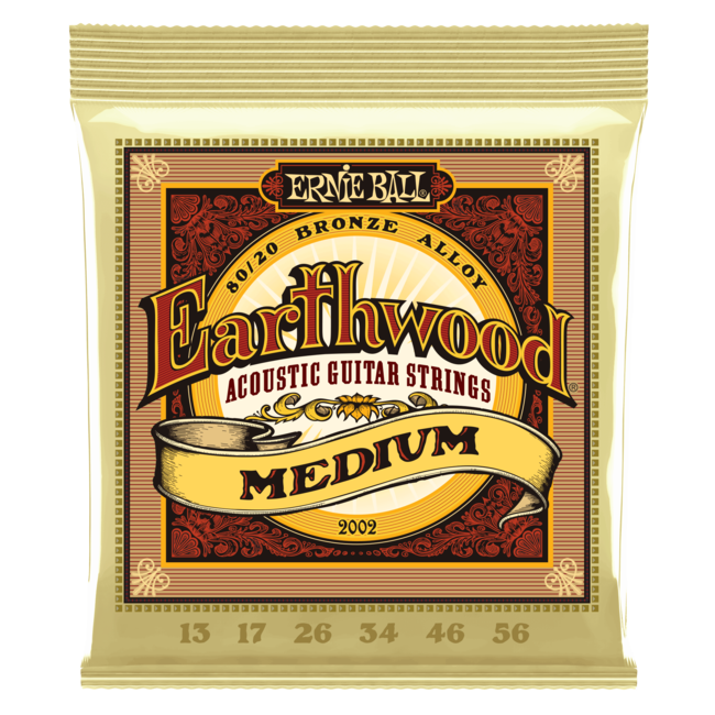 Ernie Ball Earthwood Medium 80/20 Bronze Acoustic Guitar Strings - 13-56 Gauge