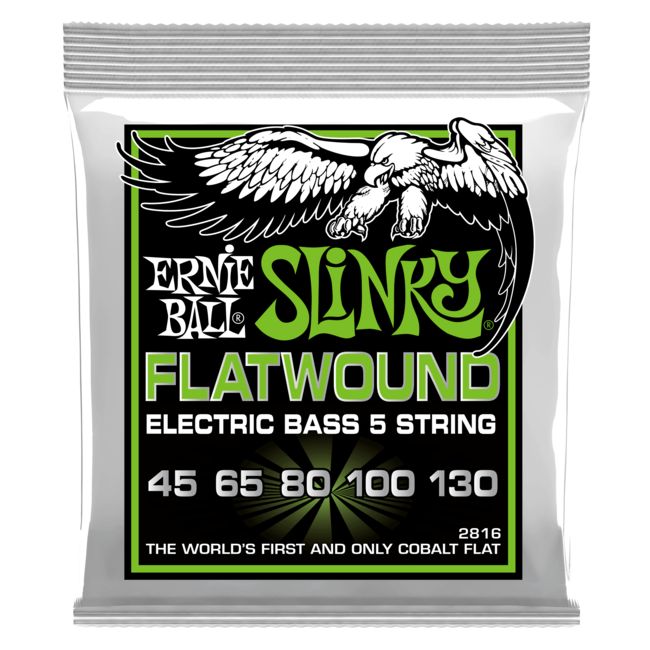 Ernie Ball 2816 Regular Slinky 5-String Flatwound Electric Bass Strings - 45-130 Gauge