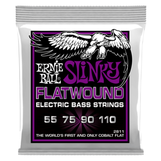 Ernie Ball Power Slinky Cobalt Flatwound Electric Bass Strings - 55-110 Gauge