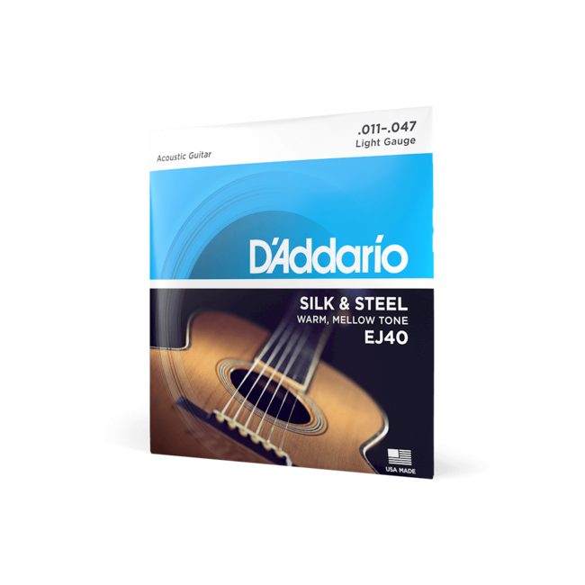 D'Addario EJ40 11-47 Light, Silk & Steel Acoustic Guitar Strings