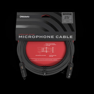 D'Addario D'Addario American Stage Series Microphone Cable, XLR Male to XLR Female - 25 feet