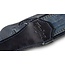 Taylor Blue Denim Strap, Navy Leather Edges, 2.5" Embossed Logo