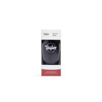 Taylor Taylor Travel Coffee Mug, Black, White Logo, 20oz