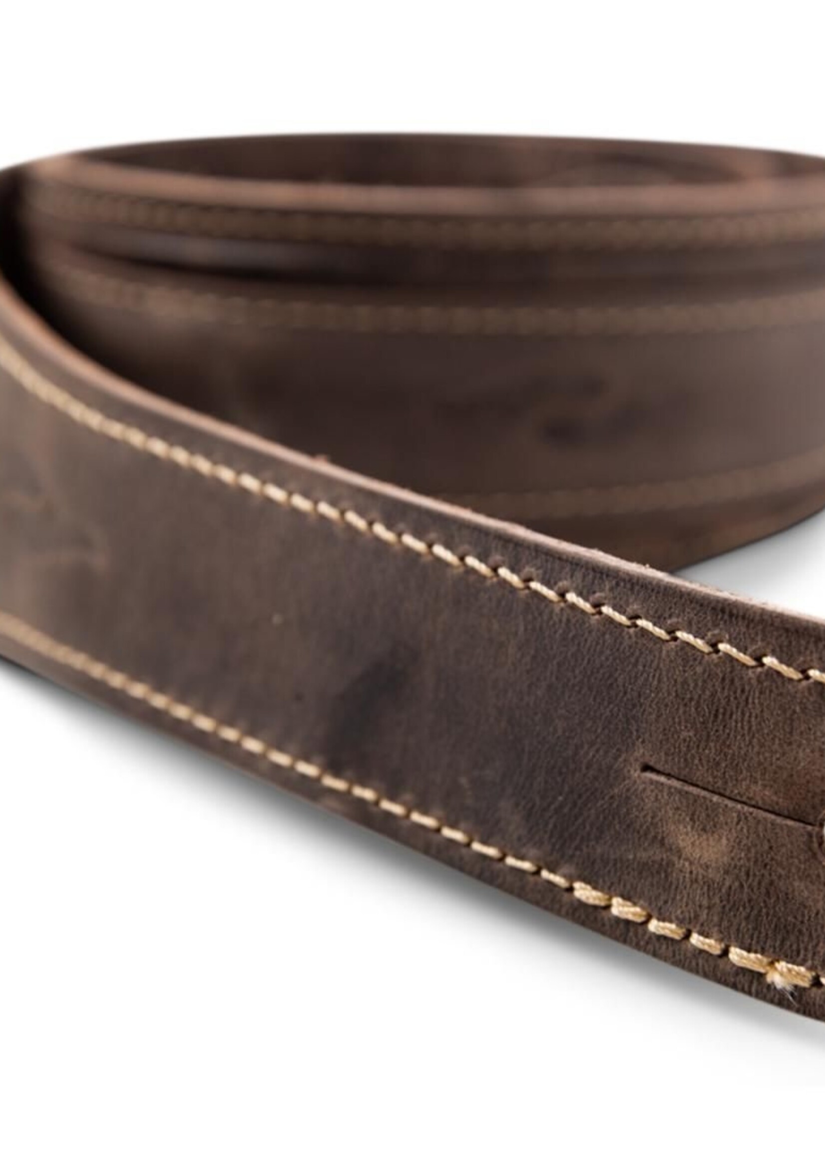 Taylor Taylor Element Distressed Leather Strap, 2.5” Dark Brown