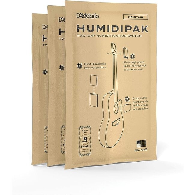 D'Addario PW-HPRP-03 Humidipak System Replacement Packets, 3-packs